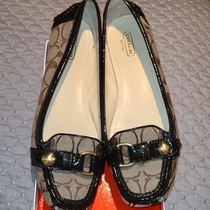 Coach  khaki/chestnut flata